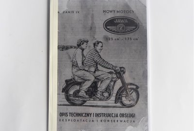 Opis techniczny i instrukcja obsługi, eksploatacja i konserwacja JAWA-CZ 125 typ 355, 175 typ 356 - J.POLSKI format A4, 32 (64) stron