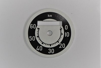 Cyferblat licznika 0-80km/h, czarno-biały, Jawa 50