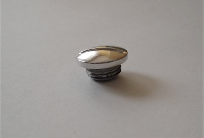 Śruba wlewu oleju, aluminium polerowane, Jawa, CZ