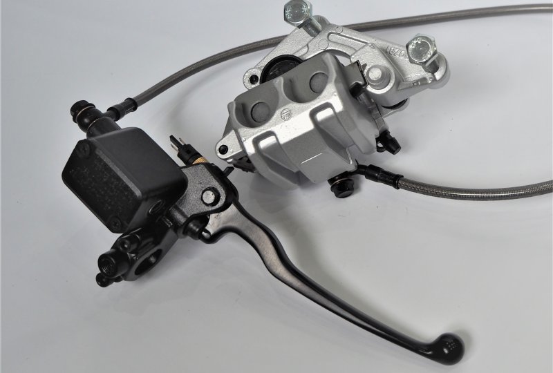 Układ hamulcowy, kompletny, pompa, wąż, zacisk podwójny tłoczkowy z płytkami, Jawa 638-640-photo3