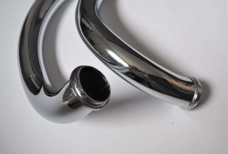 Kolanka wydechu, chrom, CZ 125/501 Skuter-photo3