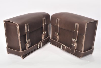 Sakwy, brązowe ciemne, skóra, 230x170x90mm, Jawa Special