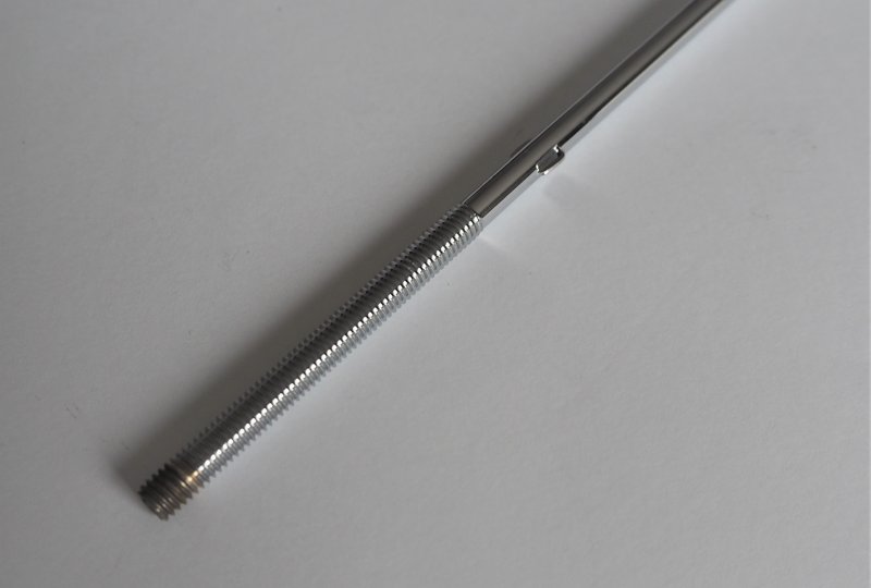 Pręt tylnego hamulca, M6 x 525 mm, z zagięciem, chrom, Jawa 250/350 Perak-photo3