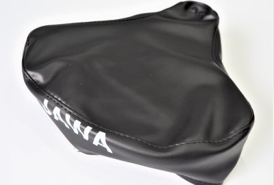 Pokrowiec na siedzenie, czarny, z napisem JAWA, sztuczna skóra, Jawa Babetta 207