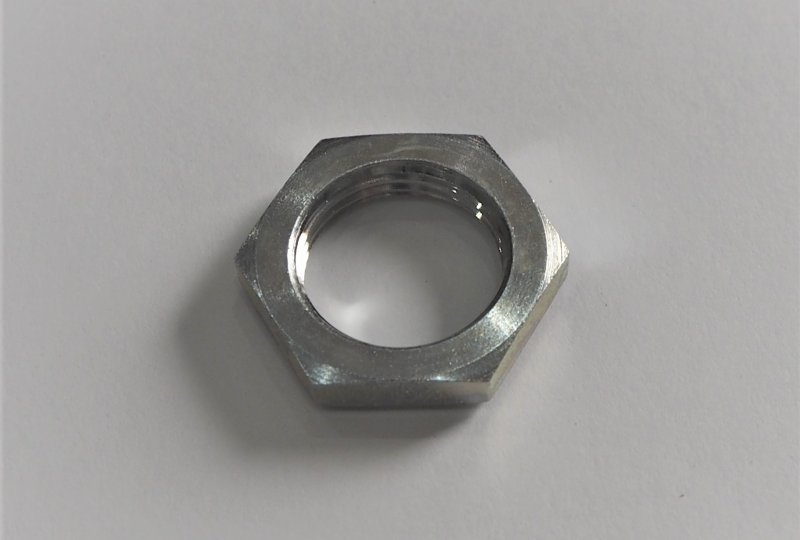 Nakrętka sworznia zębatki koła z kołnierzem, M20 na klucz 27 mm, ocynk, Jawa 50 typ 05/20/21/23-photo3