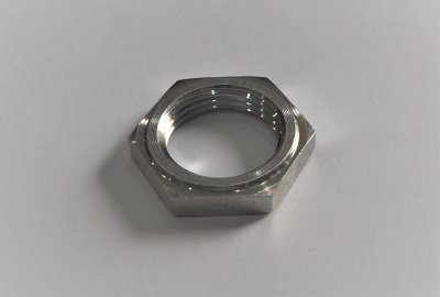 Nakrętka sworznia zębatki koła z kołnierzem, M20 na klucz 27 mm, ocynk, Jawa 50 typ 05/20/21/23