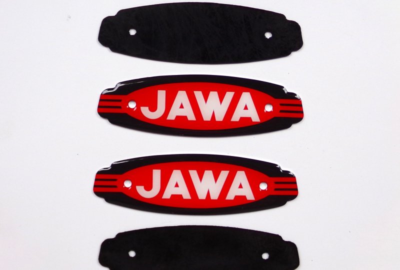 Logo JAWA zbiornika, plastik, 2 sztuki, Jawa Panelka, Californian-photo2