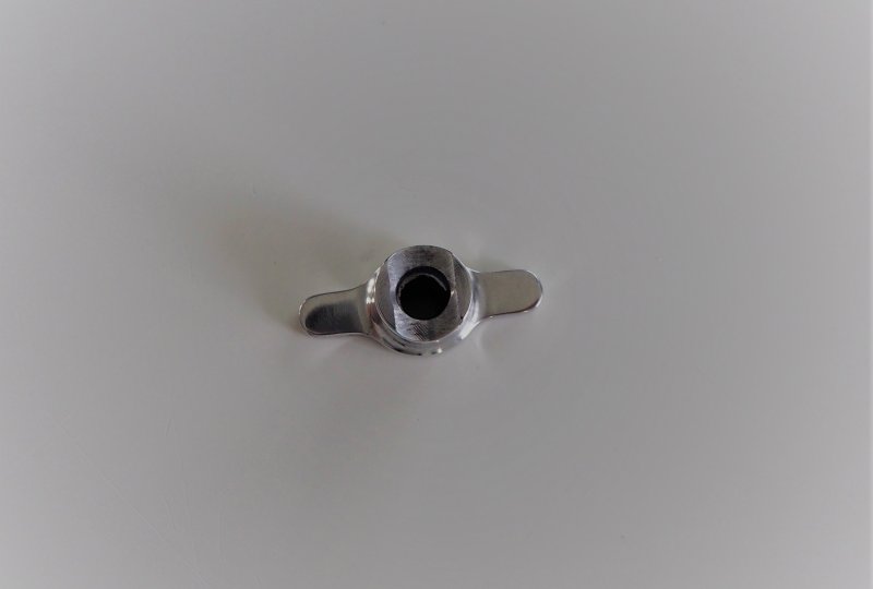 Nakrętka linki hamulca M6, aluminium, polerowana, Jawa, CZ 1956----photo4