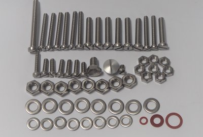 Komplet śrub silnikowych, nierdzewne, Jawa 638-640