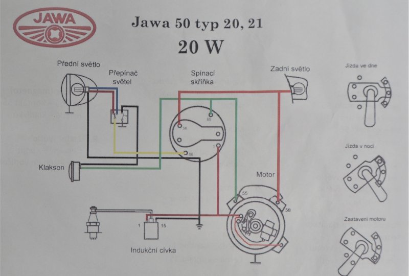 Instalacja elektryczna, 20 W, główna, Jawa 50 typ 20, 21-photo3