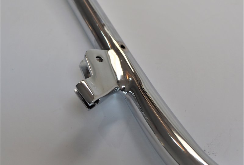 Kierownica bez wkładek na śruby nastawu, na manetkę z ssaniem, rowek 148 mm, chrom, Jawa Panelka-photo3