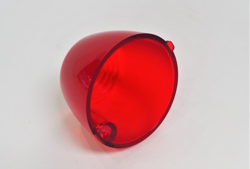 Szkło lampy, czerwone, PAL-E8, VELOREX-photo2