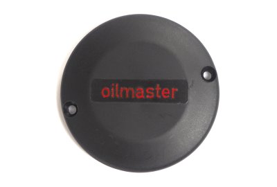 Zaślepka pokrywy sprzęgła, z czerwonym napisem OILMASTER, Jawa 638-640