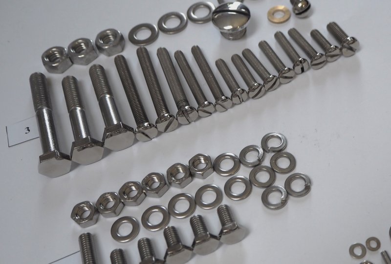 Komplet śrub, karoseria + silnik, nierdzewne/polerowane, Jawa 50 typ 555-photo4