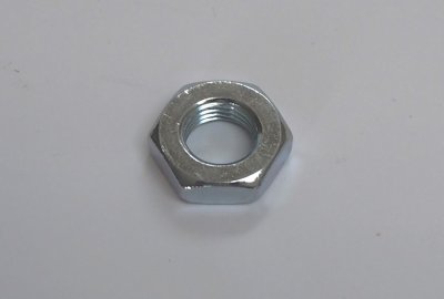 Nakrętka do stopki kierowcy z gwintem M10x1 mm, niska, ocynk, Jawa, CZ