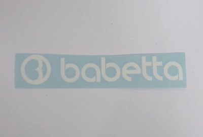 Naklejka BABETTA, 135x25mm, biała, Jawa Babetta