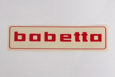Naklejka BABETTA, 145x37mm, czerwona, Jawa Babetta
