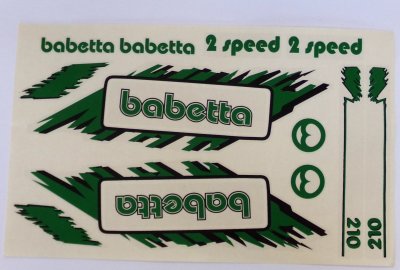 Arkusz naklejek BABETTA, zielony, Jawa Babetta 210