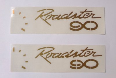 Naklejki, złote, 2 szt, Roadster 90