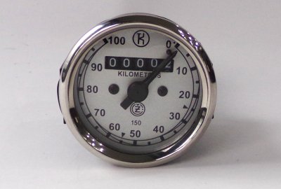 Licznik 0-100 km/h, cyferblat srebrno-czarny, K, CZ 150 C