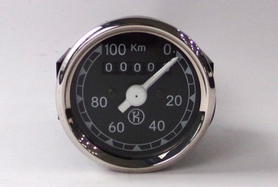 Licznik 0-100 km/h, cyferblat czarno-biały, K, CZ 125/150, CZ 501