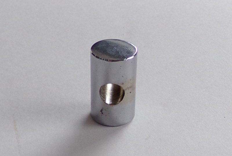 Przelotka na drut hamulca, pełna, 20x12 mm, otwór 6 mm, chrom, Jawa, CZ-photo2