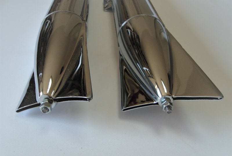 Tłumiki rybki + kolanka wydechu, chrom, zestaw, Jawa 250 typ 353 Kyvacka  ( DUELLS )-photo6
