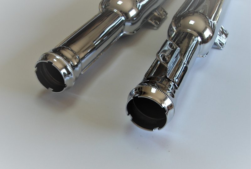 Tłumiki rybki + kolanka wydechu, chrom, zestaw, Jawa 250 typ 353 Kyvacka  ( DUELLS )-photo5