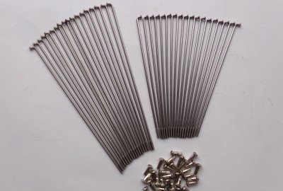 Szprychy + nyple, komplet 36 szt, M3,5 mm, przód, nierdzewne, Jawa Perak, Ogar