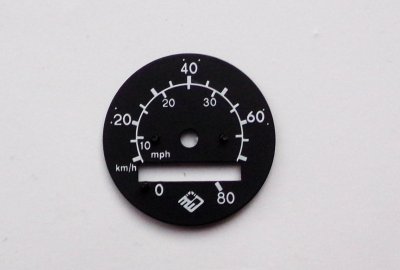 Cyferblat licznika 0-80 km/h, czarny, Jawa Babetta