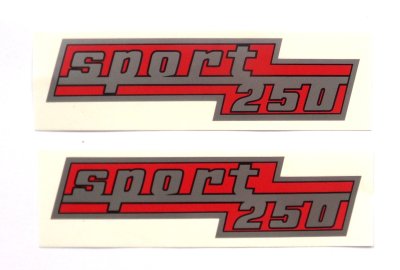 Naklejka CZ Sport 250, 132 x 32 mm, 2 sztuki, matowe