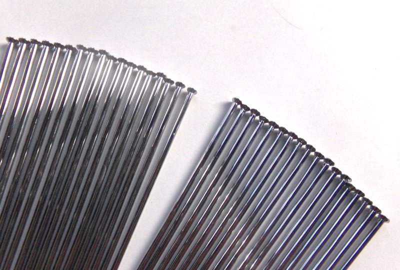 Szprychy i nyple, komplet 36 szt, 16 cali, tył, półbęben, chrom, Jawa 250/350 Kyvacka-photo2