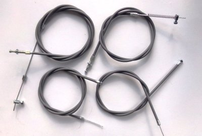 Komplet 4 linek, linka gazu zwykła, szare, Jawa Babetta 206, 207