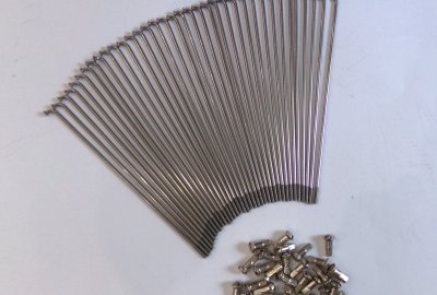 Szprychy i nyple, komplet 36 szt, 16 cali, M3x160 mm, nierdzewne, Jawa Babetta