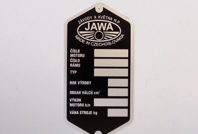 Tabliczka znamionowa, Jawa Jawetta