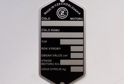 Tabliczka znamionowa, CZ 125/175/250
