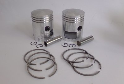 Tłoki 58,50 mm + pierścienie + sworznie 16 mm, DUELLS, Jawa 350