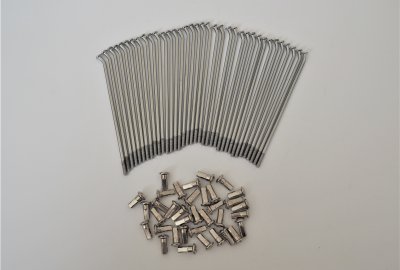 Szprychy i nyple, komplet 36 szt, 16 cali, chrom, Jawa M4x119