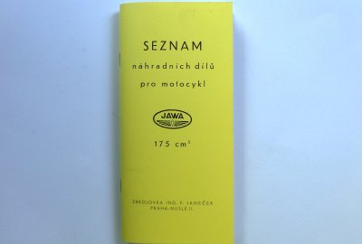 Katalog części zamiennych JAWA 175 Special - J.CZESKI, format 210x100 mm, 65 stron