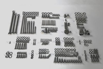 Komplet śrub na cały motocykl, nierdzewne/polerowane, Jawa 350 SV