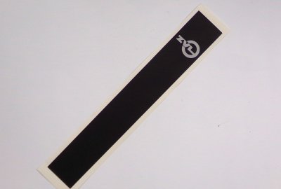 Naklejka na zbiornik, czarno-srebrna, 255 x 38 mm, Jawa Babetta 210, 225