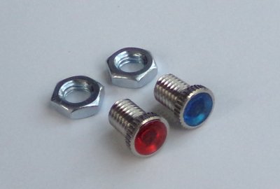 Kontrolki przedniej lampy, 2 szt - czerwona + niebieska, Jawa Californian, 634