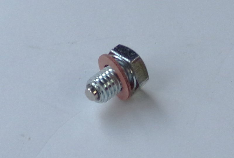 Śruba spustowa oleju M8 z magnesem, ocynk, Jawa, CZ-photo2