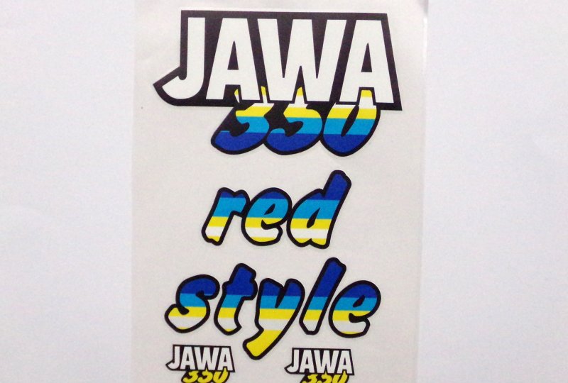Naklejki Jawa 350 Red Style, niebieskie-photo1