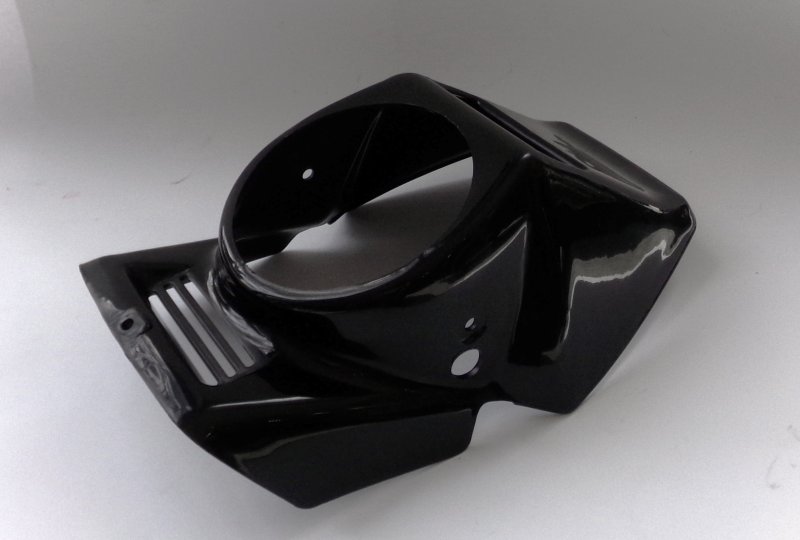 Owiewka przedniej lampy, czarna, plastik, Jawa Babetta 210, 225-photo2