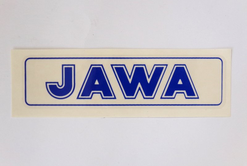 Naklejka JAWA, niebieska, 140x35 mm-photo1