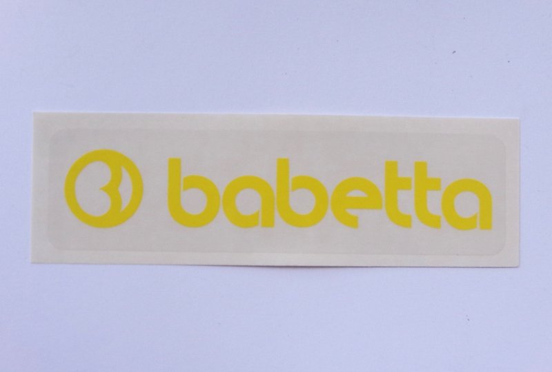 Naklejka BABETTA, 135x25mm, żółta, Jawa Babetta-photo1