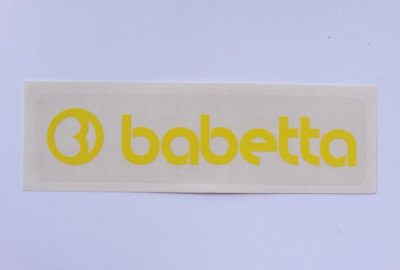 Naklejka BABETTA, 135x25mm, żółta, Jawa Babetta