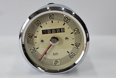 Licznik okrągły, 160 km, JUNAK M07 M10, GAZELA, kremowy