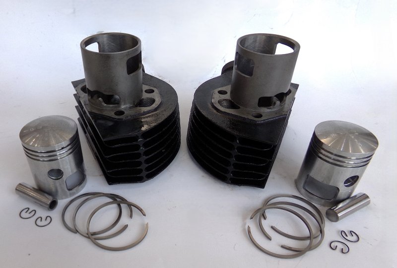 Cylindry, z zestawem tłoków 59,00 mm/15, oryginał, po renowacji, Jawa 350 Perak, Kyvacka-photo3